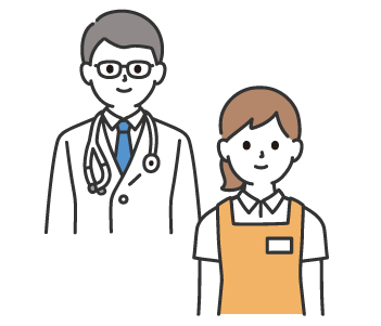 医師と介護士のイラスト